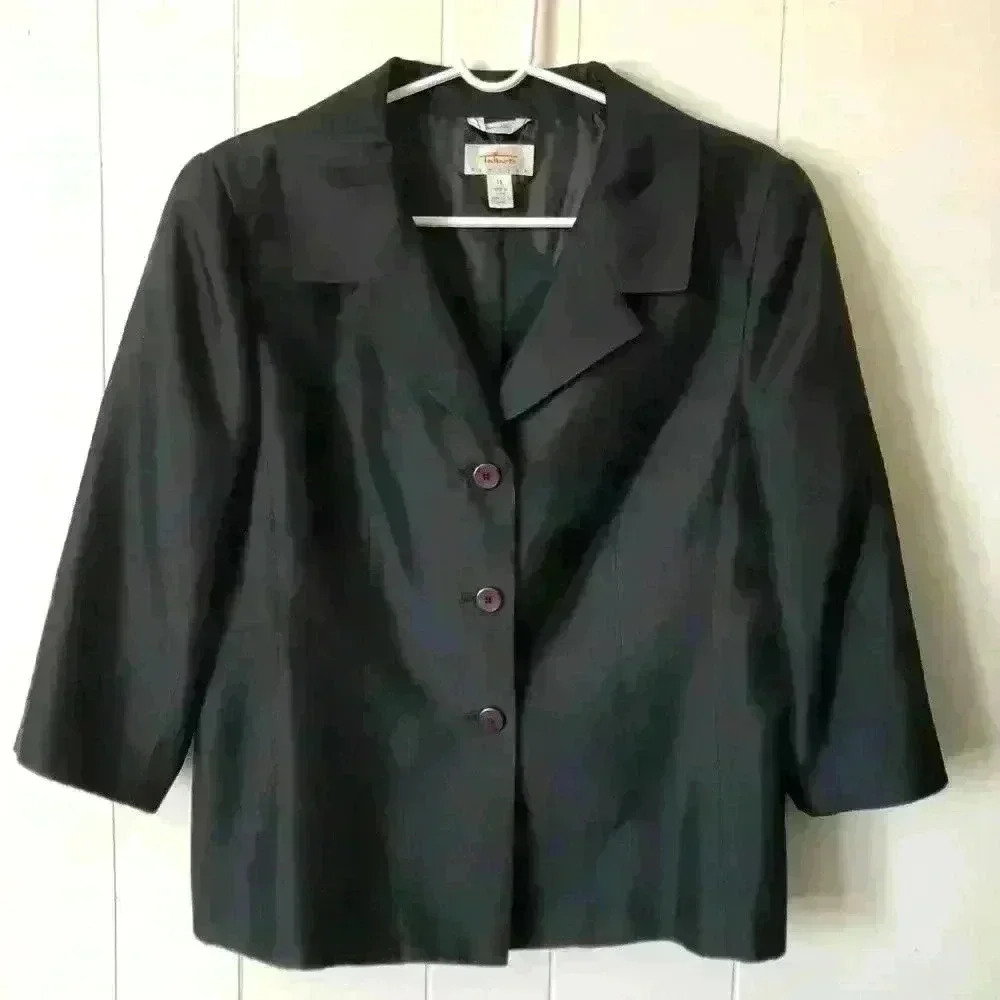Talbots Women’s 3/4 Sleeve Silk Top Blazer Size 14